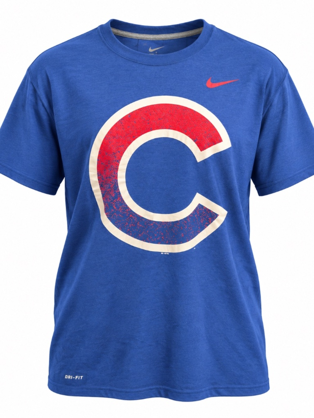 Nike Chicago Cubs T Shirt Blue Dri-FIT C Logo Graphic Tee Men's